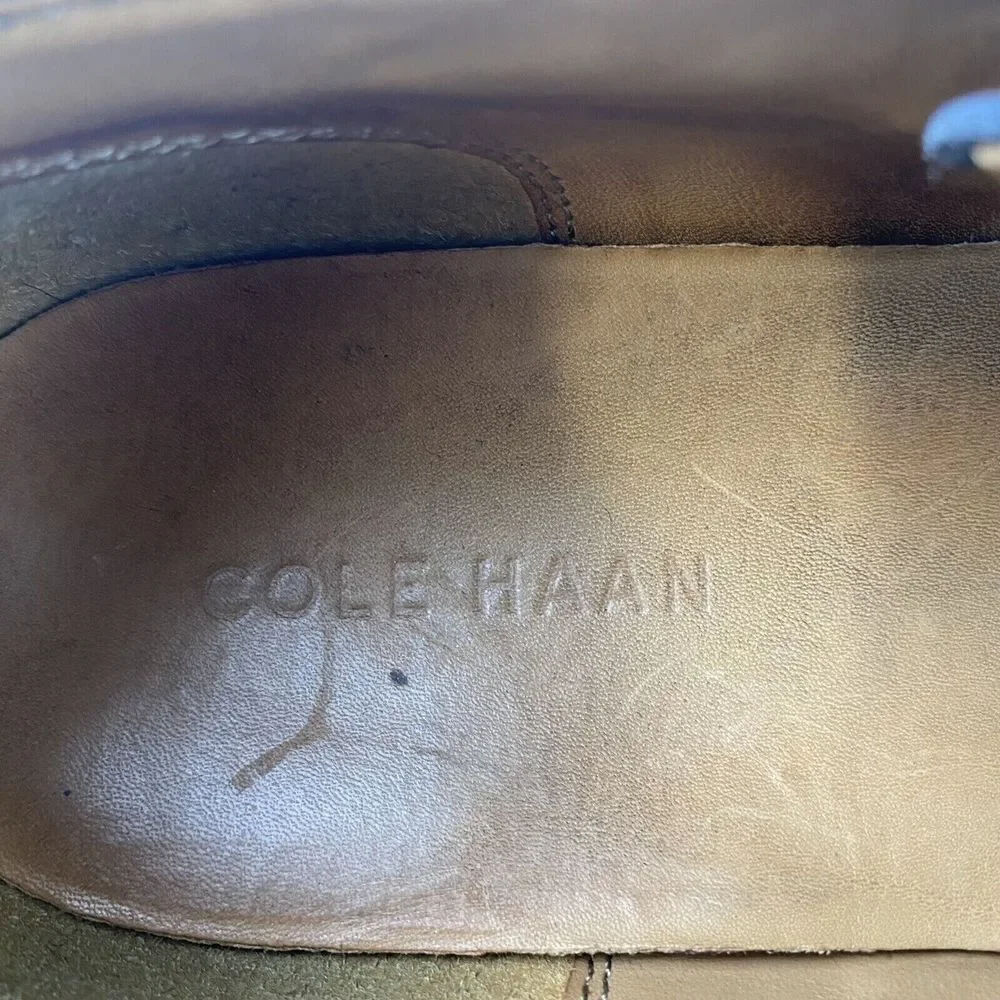 Cole Haan Lunargrand Suede Wingtip Oxford Shoes Blue Gray Men's Size‎ 9 Used